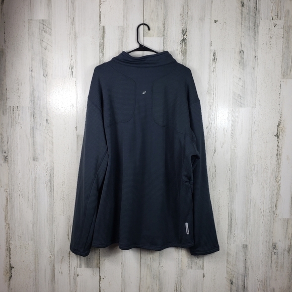 Mens ASICS dark gray quarter zip sweater size 2XLT - Picture 3 of 10